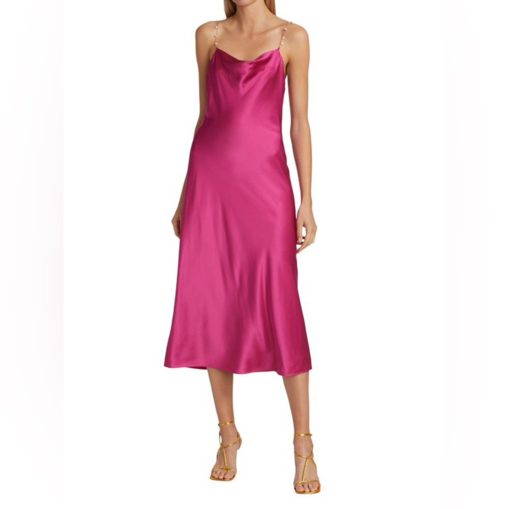 Cami NYC Shallon Pearl Strap Silk Midi-Dress